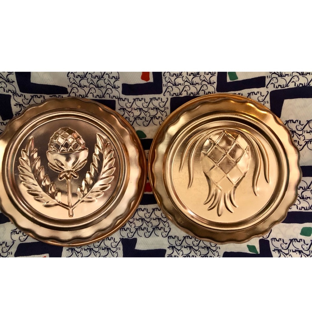 Vintage! Copper Toned Scottish Thistle (Jello/Baking) Molds Kitchen Decor 80s - Picture 6 of 8